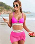Boho Zigzag Bikini Set with Mesh Skirt Avila Swim Swimwear Beachwear