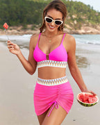 Boho Zigzag Bikini Set with Mesh Skirt Avila Swim Swimwear Beachwear