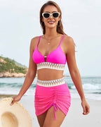 Boho Zigzag Bikini Set with Mesh Skirt Avila Swim Swimwear Beachwear