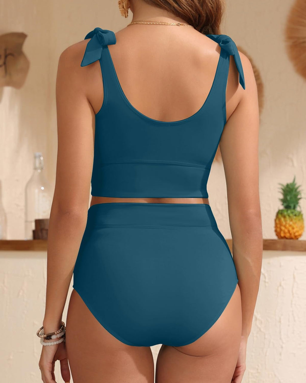 Bow Knot High-Waist Tummy Control Tankini Avila Swim Swimwear Beachwear