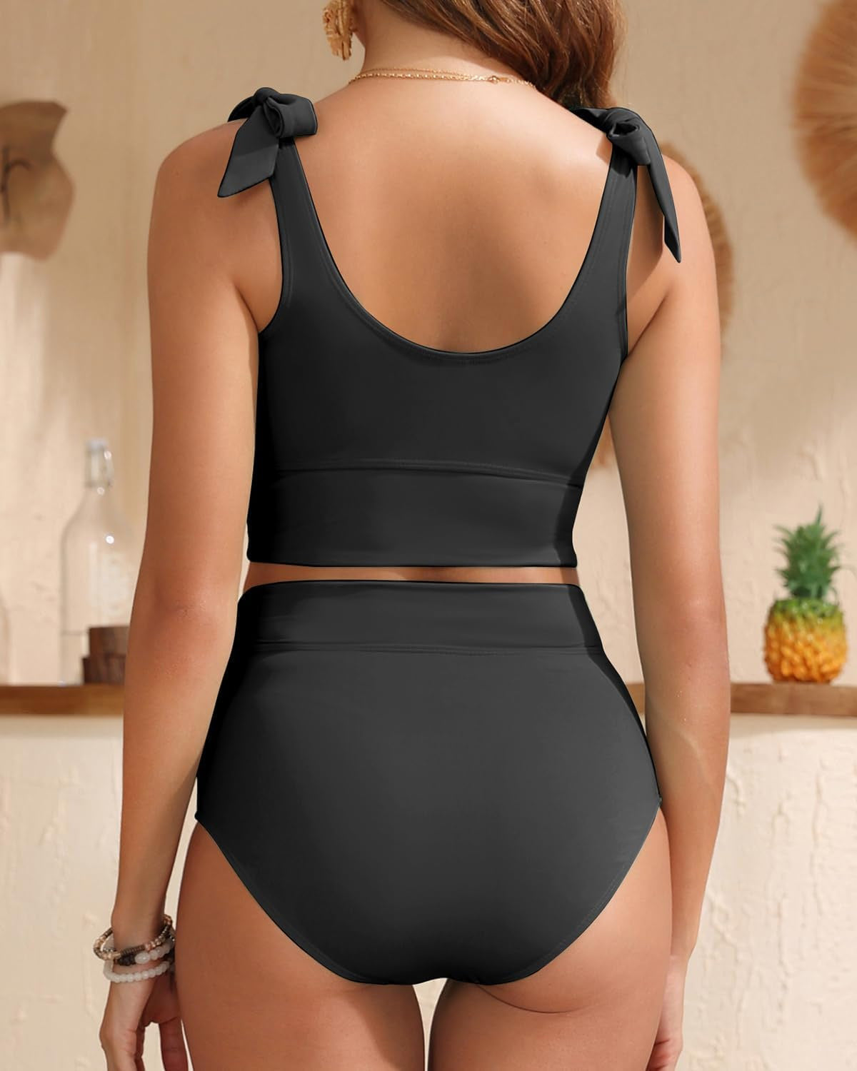 Bow Knot High-Waist Tummy Control Tankini Avila Swim Swimwear Beachwear