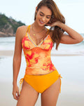 Floral Print Crisscross Back Tankini Swimsuit Avila Swim Swimwear Beachwear