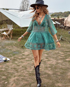 Floral Sheer Mesh Lace Beach Cover Up Dress Avila Swim Swimwear Beachwear