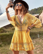 Floral Sheer Mesh Lace Beach Cover Up Dress Avila Swim Swimwear Beachwear