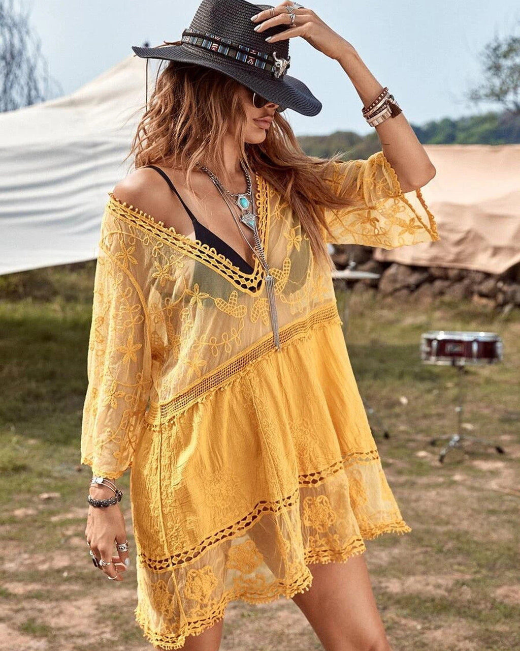 Floral Sheer Mesh Lace Beach Cover Up Dress Avila Swim Swimwear Beachwear