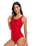 Lace V-Neck Tummy Control One Piece Swimsuit Avila Swim Swimwear Beachwear