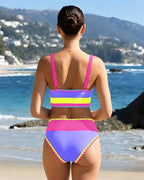 Malibu 3-Piece Colorblock Bikini Set with Skirt Avila Swim Swimwear Beachwear