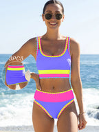 Malibu 3-Piece Colorblock Bikini Set with Skirt Avila Swim Swimwear Beachwear