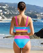Malibu 3-Piece Colorblock Bikini Set with Skirt Avila Swim Swimwear Beachwear