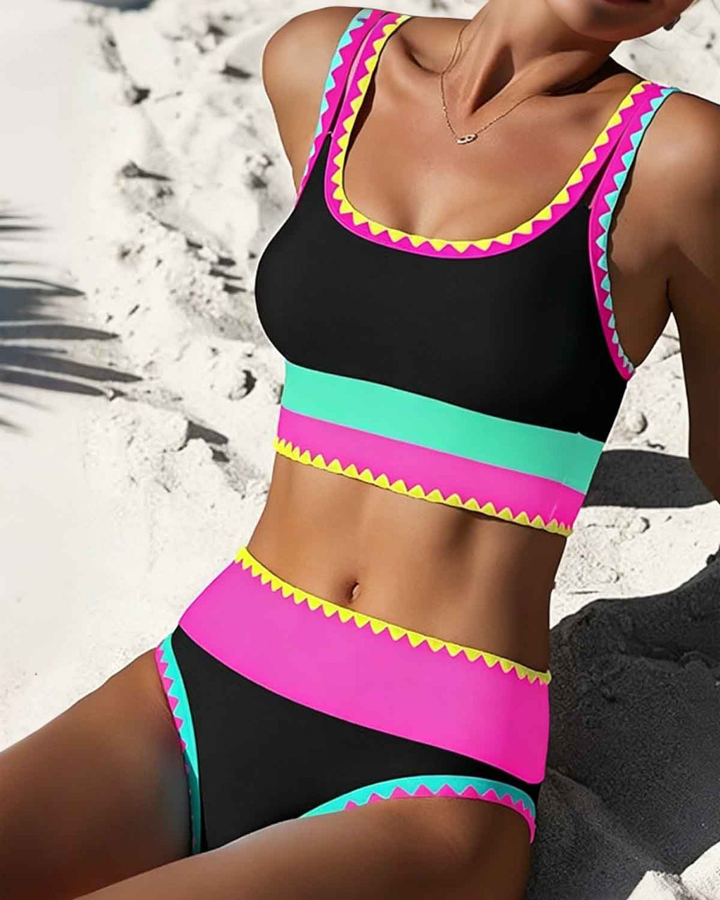 Malibu 3-Piece Colorblock Bikini Set with Skirt Avila Swim Swimwear Beachwear