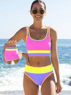 Malibu 3-Piece Colorblock Bikini Set with Skirt Avila Swim Swimwear Beachwear