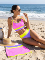Malibu 3-Piece Colorblock Bikini Set with Skirt Avila Swim Swimwear Beachwear