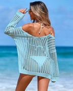 Off Shoulder Openwork Knit Beach Cover Up Avila Swim Swimwear Beachwear