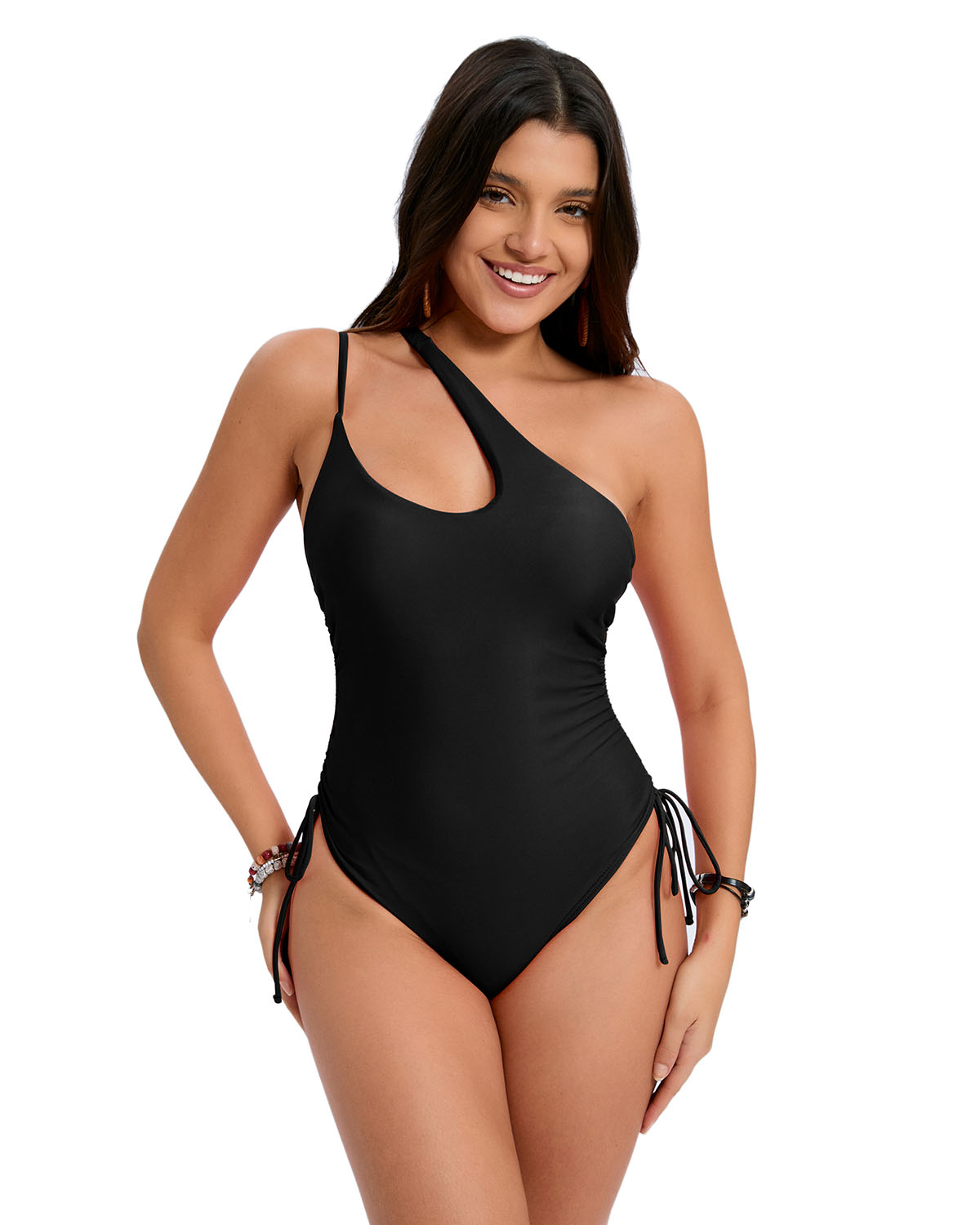 One-Shoulder Ruched Swimsuit Avila Swim Swimwear Beachwear