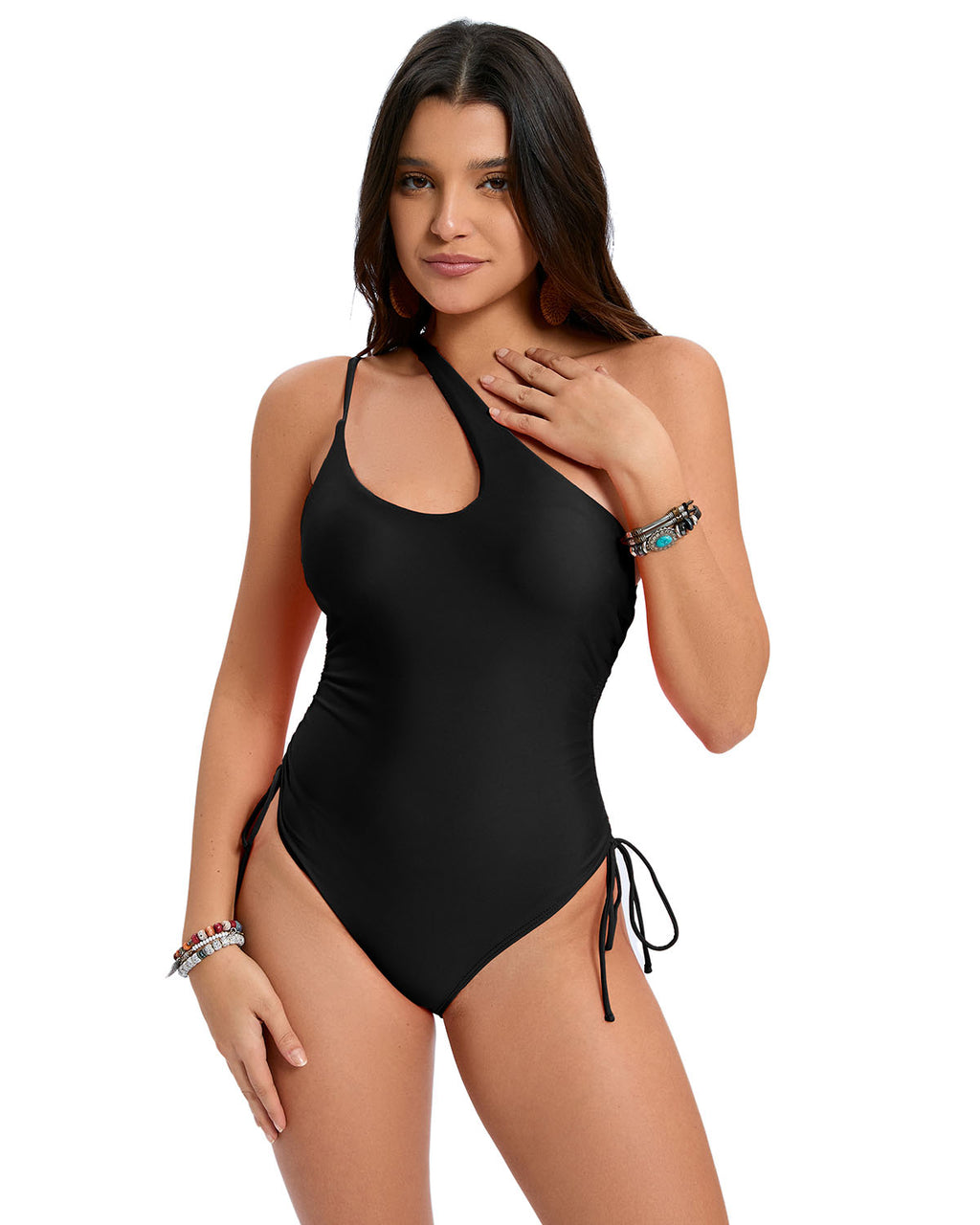 One-Shoulder Ruched Swimsuit Avila Swim Swimwear Beachwear