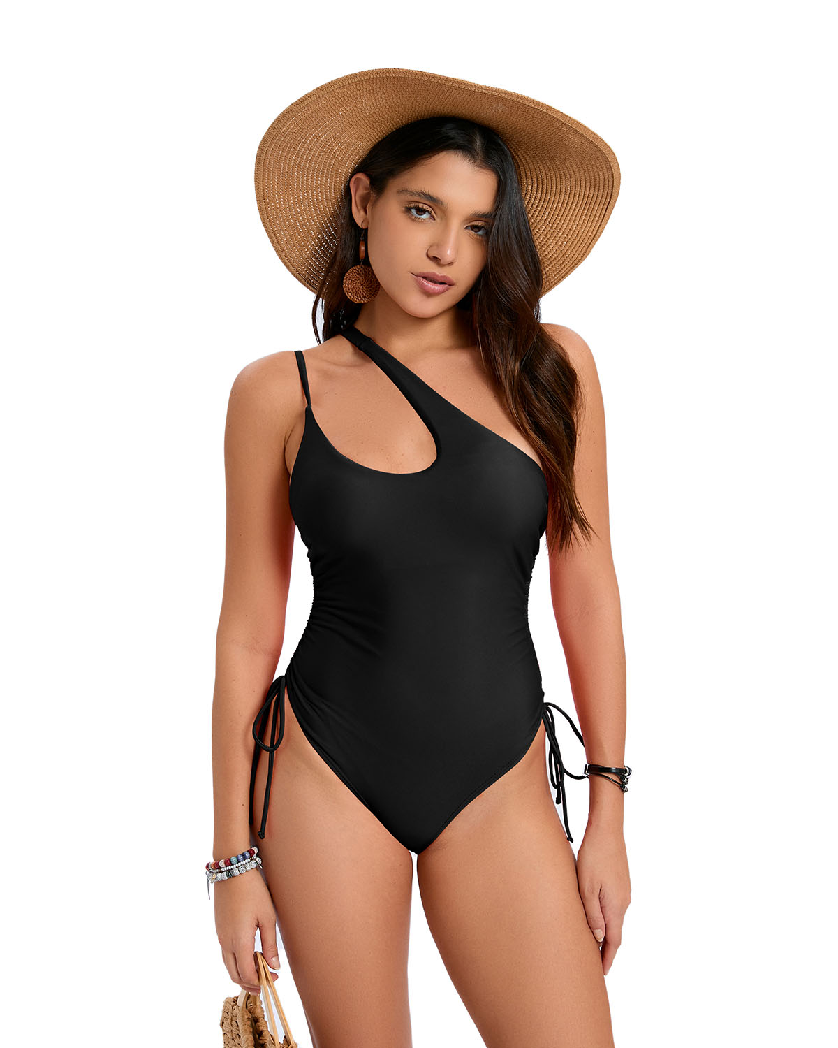 One-Shoulder Ruched Swimsuit Avila Swim Swimwear Beachwear