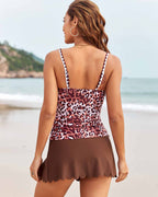 Printed Ruched Tankini Skirt Set Avila Swim Swimwear Beachwear