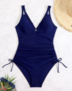 Ruched Back-Ring One-Piece Swimsuit Avila Swim Swimwear Beachwear
