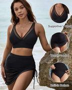 Selene Sculpt Tummy Control Bikini Set with Mesh Sarong Avila Swim Swimwear Beachwear