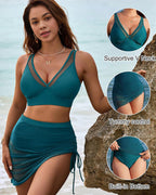 Selene Sculpt Tummy Control Bikini Set with Mesh Sarong Avila Swim Swimwear Beachwear