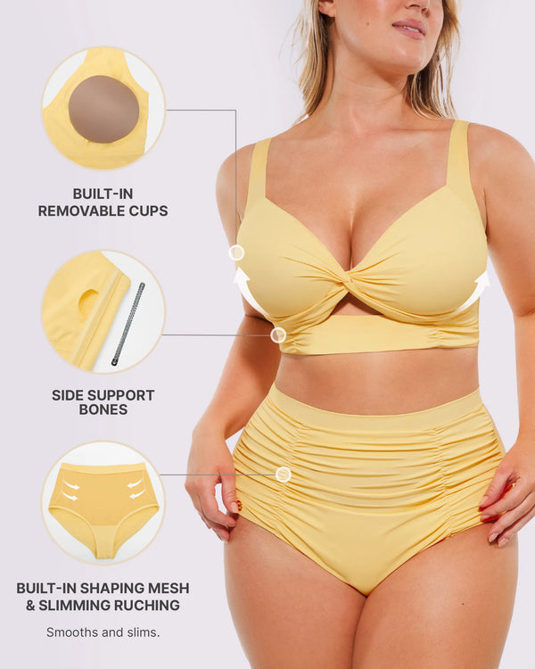 Talia Sculpt Bikini Top & High-Waist Bottom Set Avila Swim Swimwear Beachwear