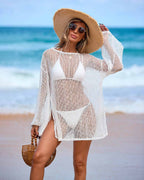 Beach Casual Sparkle Knit Cover Up Dress