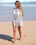 Beach Casual Sparkle Knit Cover Up Dress